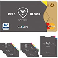 Fundas protectoras RFID Blocking NFC [12+2 piezas]: para tarjetas de crédito- tarjetas bancarias- DNI- pasaporte…